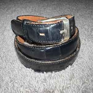Bill Blass Made in USA #2778 Black Leather Belt Size 38 Animal Print